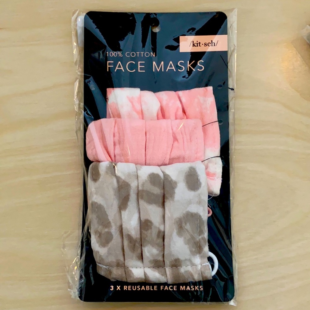 Kitch cotton face masks set of 3